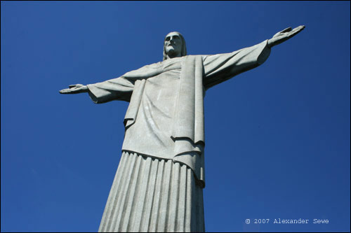 The big statue of Jesus at Corcovado hill Rio De Janeiro Brazil