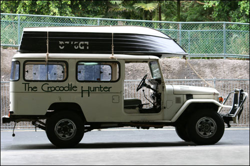 The crocodile hunter jeep used in TV series