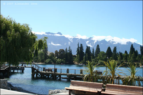 New Zealand mountains and ocean